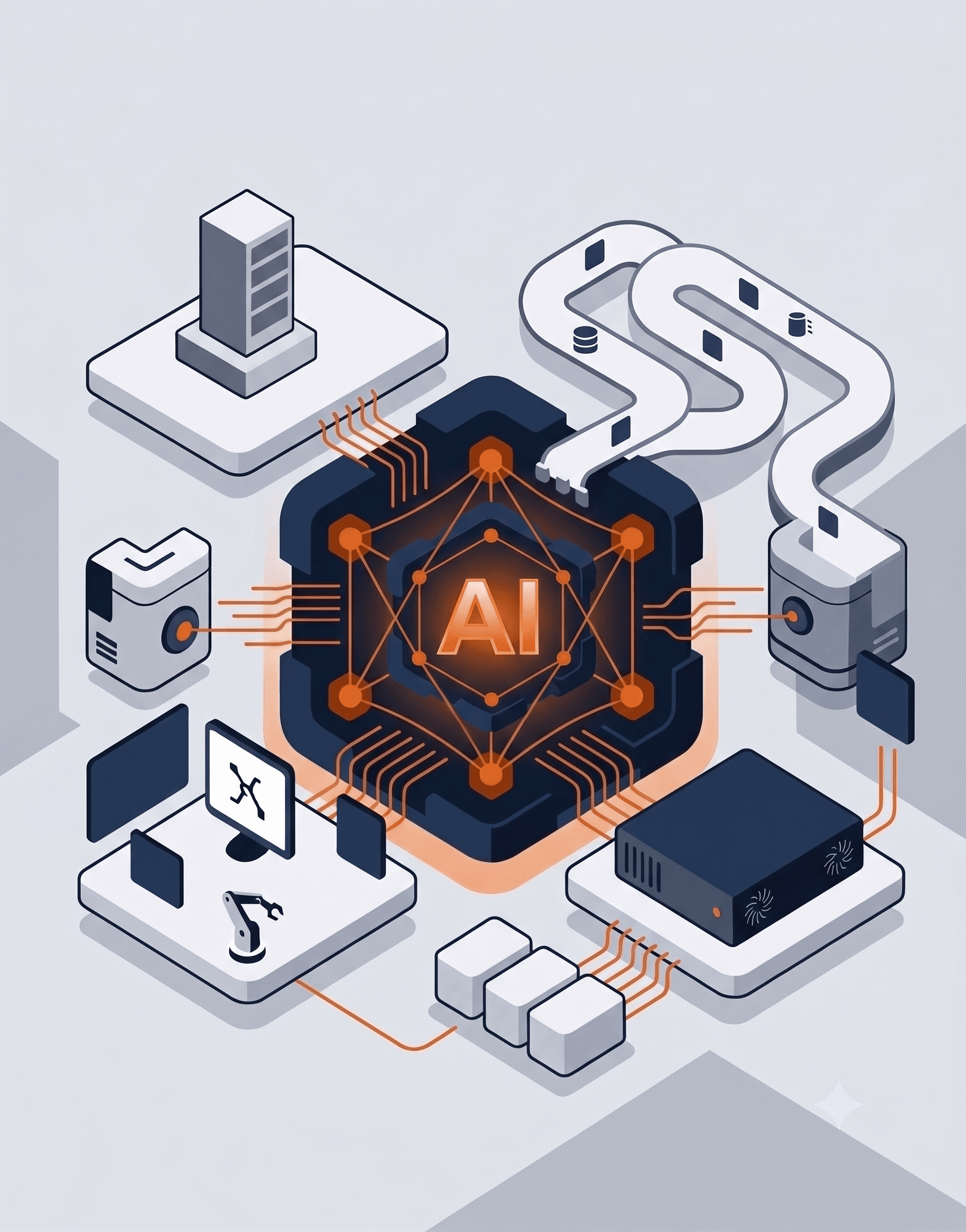 Secure artificial intelligence infrastructure illustration