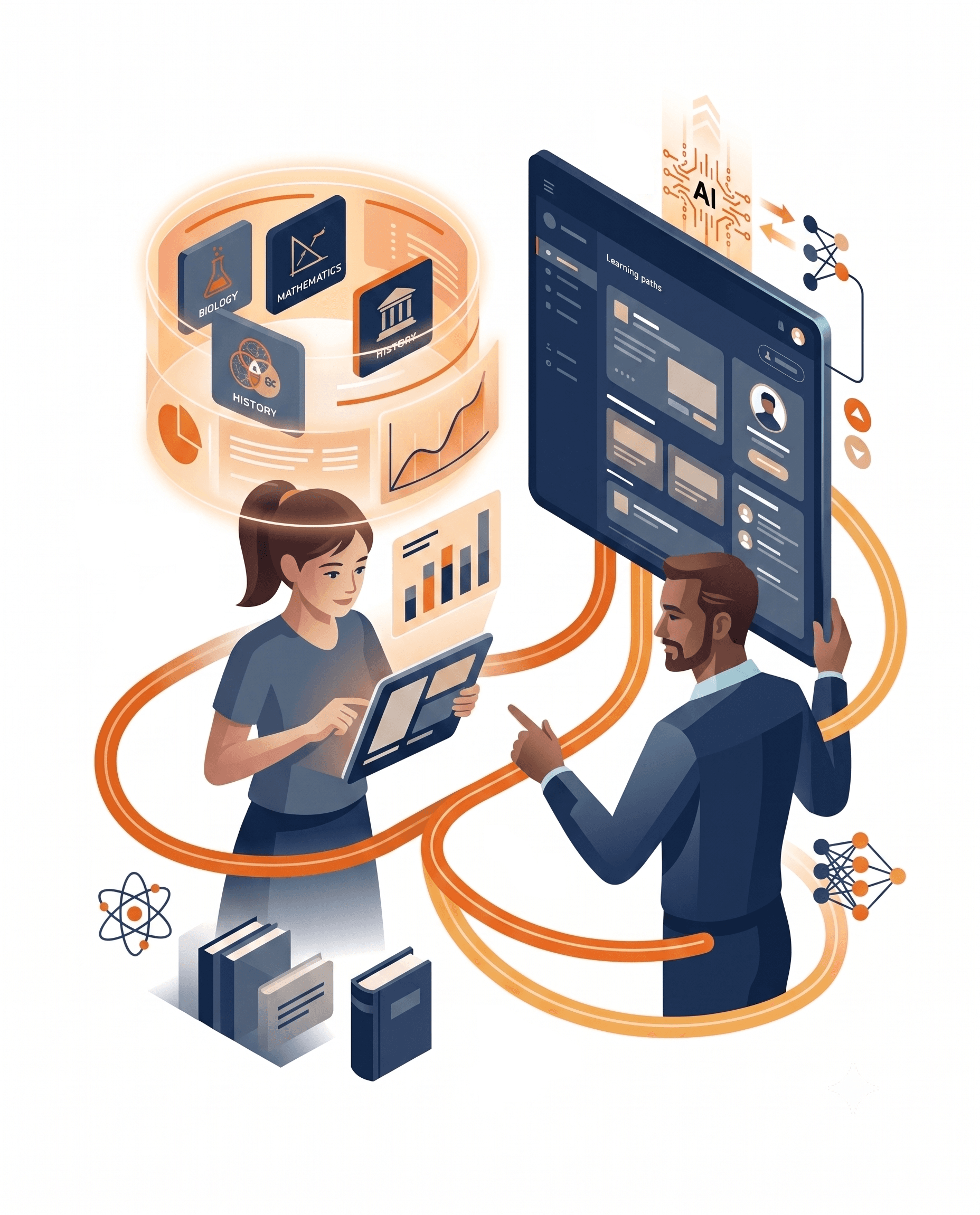 Educational technology ecosystem illustration