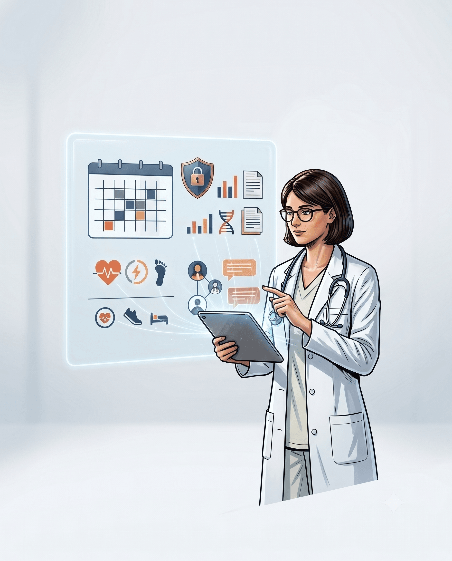 Digital healthcare and wellness platform illustration